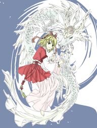  alternate_costume bad_id bad_pixiv_id barefoot blonde_hair dragon eastern_dragon female kagamine_rin minato18 vocaloid 