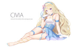  arm_support armband bare_shoulders blonde_hair blue_choker blue_dress blue_hairband blue_nails blue_ribbon blush breasts character_name choker civia dress female finger_to_mouth frilled_panties frills full_body gloves hair_ribbon hairband highres hololive hololive_china horn_ornament horns jewelry legs long_hair looking_at_viewer medium_breasts nail_polish navel necklace open_clothes open_dress panties purple_eyes ribbon senba_(592683801) simple_background single_horn smile solo star_(symbol) star_necklace strapless strapless_dress thigh_strap thighs toenail_polish toenails two-tone_dress underwear very_long_hair virtual_youtuber white_background white_dress white_gloves white_panties 