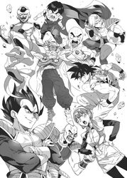  6+boys anger_vein annoyed armor bald blunt_bangs boots bowl_cut braid bulma_briefs cape clenched_hands clothes_writing collarbone commentary_request cowboy_shot crossed_arms diadem dirty dirty_clothes dirty_face dougi dragon_ball dragon_ball_(object) dragon_ball_z dutch_angle evil_grin evil_smile expressionless facial_hair father_and_son female fighting_stance floating_rock frieza frown gloves greyscale grin hairband hands_on_own_hips inzup korean_commentary kuririn laughing long_sleeves looking_down looking_up monochrome moustache multiple_boys muscular nappa nervous open_mouth pantyhose piccolo pointy_ears rock saiyan_armor scared scouter screaming short_hair simple_background smile son_gohan son_goku spiked_hair straight_hair sweatdrop tail teeth torn_clothes turban upper_teeth_only v-shaped_eyebrows vegeta veins white_background wristband zarbon 