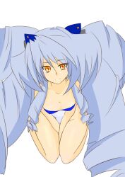  blue_hair drill_hair female female kyoukai_senjou_no_horizon kyoukaisenjou_no_horizon long_hair nate_mitotsudaira neito_mitotsudaira one-piece_swimsuit solo swimsuit very_long_hair yellow_eyes 