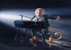  anthro biped chubby-shark closed_eyes clothed clothing digital_media_(artwork) duncan_laurence electronics eurovision_song_contest felid fur hair keyboard_instrument laurence lion mammal microphone musical_instrument open_mouth pantherine paws piano singing sitting solo 