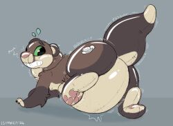  animate_inanimate brown_body green_eyes inflatable inflation mammal mustelid otter permagrin pool_toy solo symrea transformation 