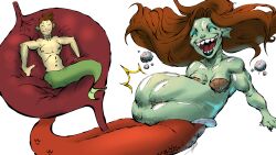  absurd_res doweljump female female_pred hi_res implied_oral_vore male male/female male_prey marine merfolk mermaid_pred mermaid_vore oral_vore split_form vore willing_prey 