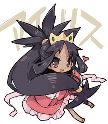  :d big_hair brown_eyes commentary_request crown dress female hair_rings hair_tie heart iris_(pokemon) long_hair long_sleeves looking_to_the_side nakamura_sandayo open_mouth parted_bangs pink_dress pokemon pokemon_bw2 smile solo teeth tongue upper_teeth_only white_background 