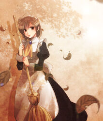  bad_id bad_pixiv_id broom brown_eyes brown_hair celestial_s female maid sasaki_(suzumiya_haruhi) short_hair solo suzumiya_haruhi_no_yuuutsu 