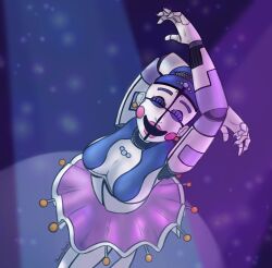  2024 5_fingers accessory animatronic artist_name ballerina ballet ballora_(fnafsl) biped blue_clothing blue_hair blue_topwear breasts closed_eyes clothed clothing dancing digital_drawing_(artwork) digital_media_(artwork) eyeshadow female fingers five_nights_at_freddy&#039;s fully_clothed hair hair_accessory hi_res high-angle_view humanoid machine makeup not_furry open_mouth open_smile piercing pink_tutu portrait purple_background purple_eyeshadow robot robot_humanoid scottgames shaded simple_background sister_location smile soft_shading solo stage_lights the-lazy-llama three-quarter_portrait topwear yellow_piercing 