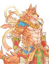  2017 abs anthro biceps canid canine dark4202n deity egyptian_mythology fur hi_res male mammal middle_eastern_mythology muscular muscular_male mythology pecs puzzle_and_dragons set_(deity) set_(puzzle_and_dragons) solo 