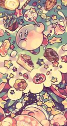  bad_id bad_pixiv_id cake candy commentary_request cup curtains dreaming food kirby kirby_(series) lollipop maru_(umc_a) maxim_tomato no_humans popsicle sleeping star_(symbol) thought_bubble waddle_dee 