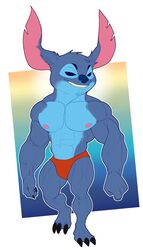  2022 3_toes 4_fingers abs absurd_res alien anthro anthrofied areola barefoot belly biceps big_biceps big_deltoids big_ears big_muscles big_pecs black_claws black_nose blue_arms blue_background blue_belly blue_body blue_chest blue_ears blue_eyebrows blue_eyes blue_face blue_feet blue_fingers blue_fur blue_hands blue_legs blue_markings blue_neck blue_nose blue_spots blue_theme blue_toes bottomwear bristol bulge claws clothed clothed_anthro clothed_male clothing colored contrapposto countershade_body countershade_face countershade_fur countershade_neck countershade_torso countershading dark_arms dark_claws dark_ears dark_eyebrows dark_eyes dark_feet dark_hands dark_legs dark_nose dark_toes darkened_eyebrows deltoids digital_drawing_(artwork) digital_media_(artwork) disney ear_tuft empty_eyes experiment_(lilo_and_stitch) eyebrows feet finger_claws fingers fist flat_colors forearm_muscles front_view full-length_portrait fur green_background grin half-closed_eyes happy head_tuft hi_res huge_pecs humanoid_hands latissimus_dorsi light_belly light_body light_chest light_face light_inner_ear light_neck light_nipples lilo_and_stitch looking_away male male_anthro manly markings muscular muscular_anthro muscular_arms muscular_male muscular_thighs narrowed_eyes navel neck_muscles nipples obliques open_mouth open_smile orange_background orange_bottomwear orange_clothing orange_speedo orange_swimwear pecs pink_areola pink_inner_ear pink_nipples plantigrade portrait pose quads sartorius serratus sharp_teeth short simple_background smile solo speedo speedo_only spots spotted_face standing stitch_(lilo_and_stitch) swimwear swimwear_only teeth toe_claws toes topless topless_anthro topless_male trapezius triceps tuft white_background yellow_background 