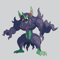  1:1 2019 3_fingers 3_toes better_version_at_source biped black_body black_fur black_hair black_tongue digital_drawing_(artwork) digital_media_(artwork) fangs featureless_crotch feet fighting_pose fingers front_view frown full-length_portrait fur generation_8_pokemon green_body green_skin grey_background grimmsnarl hair hairy humanoid humanoid_pointy_ears ken_sugimori light lighting long_hair long_nose looking_at_viewer low_res male multicolored_body multicolored_skin muscular muscular_male nintendo not_furry nude official_art open_frown open_mouth pink_body pink_skin pokemon pokemon_(species) portrait pose pupils red_eyes shadow sharp_teeth simple_background slit_pupils snarling solo spread_legs spreading standing teeth toes tongue troll_(mythology) two_tone_body two_tone_skin wide_stance yelling 