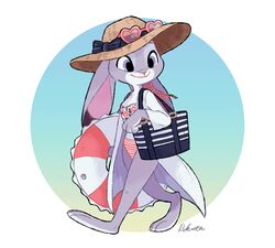  anthro barefoot bikini biped clothed clothing dipstick_ears disney ear_markings english_text eyewear feet female fur hat headgear headwear inflatable inner_tube judy_hopps lagomorph leporid mammal multicolored_ears purple_eyes rabbit rikuta_tp simple_background smile solo sunglasses swimwear text zootopia 