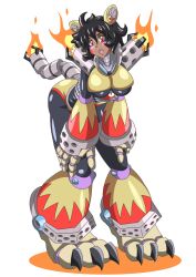  black_hair buti-yu capcom dark-skinned_female dark_skin ear female female_only fire flame_hyenard mega_man mega_man_x rule_63 tagme 