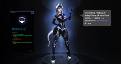  armwear artificial_intelligence ass big_breasts black_clothing black_sclera black_skinsuit body_control boots breasts clothing convolute dark_background digital_creature english_text female footwear gloves glowing glowing_body glowing_horn glowing_tail growth hair handwear hi_res high_heels horn human humanoid latex latex_clothing legwear mammal nanite nanites possession raised_tail shoes skinsuit squel standing tail text tight_clothing white_eyes white_hair white_horn wide_hips 