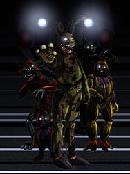  3:4 animatronic anthro avian bear bird canid canine chicken drzombiefox five_nights_at_freddy&#039;s five_nights_at_freddy&#039;s_3 fox galliform gallus_(genus) glowing glowing_eyes group hi_res lagomorph leporid machine mammal phantom_balloon_boy_(fnaf) phantom_chica_(fnaf) phantom_foxy_(fnaf) phantom_freddy_(fnaf) phantom_marionette_(fnaf) phasianid rabbit robot scottgames springtrap_(fnaf) teeth 