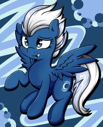  2015 blue_body blue_fur cutie_mark equid equine feathered_wings feathers female feral friendship_is_magic fur graphene hair hasbro hi_res mammal multicolored_hair my_little_pony mythological_creature mythological_equine mythology night_glider_(mlp) pegasus smile solo two_tone_hair wings 