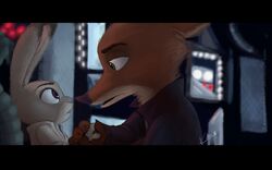  2018 anthro black_bars canid canine clothed clothing crossover disney duo female fox fur green_eyes han_solo judy_hopps kungfufreak07 lagomorph leia_organa leporid letterbox male mammal nick_wilde purple_eyes rabbit red_fox simple_background star_wars text true_fox zootopia 