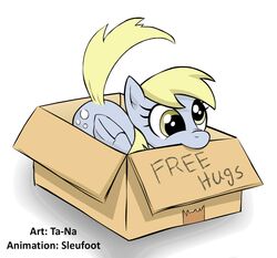  2015 acting_like_a_cat animated big_eyes box cardboard cardboard_box cardboard_container centinel303 container cutie_mark daww derp_eyes derpy_hooves eating english_text equid equine feathered_wings feathers female feral free_hugs friendship_is_magic glistening glistening_eyes grey_body grey_feathers hair hasbro if_it_fits_i_sits_(meme) in_box in_container loaf mammal meme my_little_pony mythological_creature mythological_equine mythology pegasus short_playtime simple_background sleufoot solo swaying tail tail_motion tail_sway text white_background white_hair wings yellow_eyes 