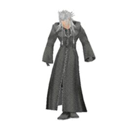  1boy 2005 2007 2014 animated animated attack boots cloak coat dancing dark_skin disney gloves hood kingdom_hearts kingdom_hearts_ii long_hair male_focus moving organization_xiii solo square_enix white_background white_hair xemnas zipper 