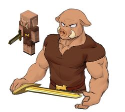  anjing_kampuss anthro belt biceps bottomwear clothed clothing digital_media_(artwork) domestic_pig fully_clothed gold_(metal) golden_sword half-length_portrait male mammal melee_weapon microsoft minecraft mojang muscular muscular_anthro muscular_male pants pecs piglin portrait shirt simple_background snout solo suid suina sus_(pig) sword t-shirt topwear tusks weapon white_background xbox_game_studios 