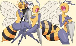  absurd_res antennae_(anatomy) anthro anthrofied arthropod arthropod_abdomen beedrill body_pillow breasts cleavage_cutout cutout digital_media_(artwork) female generation_1_pokemon grey_body heart_symbol hi_res hug hugging_object hugging_pillow hymenopteran idolomantises infatuation insect_wings insects markiplier nintendo photo pillow pokemon pokemon_(species) pokemorph red_eyes solo stinger wings yellow_body 