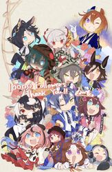  1other 6+girls ;) @_@ ^_^ animal_ears australian_devil_(kemono_friends) black_hair blackbuck_(kemono_friends) blonde_hair blue_eyes blue_flower blue_hair blue_rose blunt_bangs bow brown_hair chibi closed_eyes commentary crossover eyepatch fangs fire flower fuji_kiseki_(umamusume) fujiwara_no_mokou full_body giant_penguin_(kemono_friends) gloves gourd green_hair grey_hair grin hair_between_eyes hair_over_one_eye hairbow headphones height_difference highres holding holding_weapon hood hood_up horizontal_pupils horns horse_ears isobee jacket japanese_clothes kemono_friends kemurikusa kimono long_hair long_sleeves looking_at_another looking_at_viewer lying maltese_tiger_(kemono_friends) medical_eyepatch medium_hair meika_hime meisho_doto_(umamusume) milestone_celebration mini_person minigirl multicolored_hair multiple_crossover multiple_girls neck_ribbon necktie nontraditional_miko official_alternate_costume okinawa_habu_(kemono_friends) on_stomach one_eye_closed open_mouth pink_hair pink_ribbon purple_eyes red_eyes red_hair ribbon riku_(kemurikusa) rose sakura_chiyono_o_(umamusume) shaded_face shirt sitting size_difference skirt slit_pupils smile snake_tail streaked_hair suspenders t.m._opera_o_(blue_dazzle)_(umamusume) t.m._opera_o_(umamusume) tail tasmanian_devil_(kemono_friends) tasmanian_devil_ears thank_you thighhighs tiger_ears touhou tsuchinoko_(kemono_friends) two-tone_hair umamusume v-shaped_eyebrows very_long_hair vocaloid vodka_(umamusume) weapon wide_sleeves yellow_eyes zettai_ryouiki 