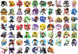  6+boys 6+girls android animal animal_crossing animal_ears ape arm_cannon armor assault_visor baseball_cap bayonetta bayonetta_(series) bayonetta_2 beard bird black_hair black_wings blonde_hair blue_armor blue_dress blue_eyes bowser bowser_jr. boxing_gloves brown_hair buster_sword butterfly_net canine cape captain_falcon charizard chibi cloud_strife commentary_request corrin_(fire_emblem) crown dark_pit diddy_kong dog_(duck_hunt) donkey_kong donkey_kong_(series) donkey_kong_country dr._mario_(game) dragon dress duck duck_(duck_hunt) duck_hunt everyone f-zero facial_hair falchion_(fire_emblem) falco_lombardi family_computer_robot final_fantasy final_fantasy_vii fire_emblem fire_emblem:_mystery_of_the_emblem fire_emblem:_path_of_radiance fire_emblem:_the_binding_blade fire_emblem_awakening flame-tipped_tail flying_kick fox fox_ears fox_mccloud fox_tail galaxia_(sword) game_&amp;_watch ganondorf glasses green_visor gun hammer hand_net hat head_mirror headband holding holding_hammer holding_sword holding_weapon ice_climber ike_(fire_emblem) inkling inkling_girl inkling_player_character ivysaur jigglypuff junior_clown_car kicking kid_icarus king_dedede kirby kirby_(series) lab_coat link little_mac long_hair long_tongue lucario lucas_(mother_3) lucina_(fire_emblem) luigi luma_(mario) mario mario_(series) marth_(fire_emblem) mask master_sword mega_man_(character) mega_man_(classic) mega_man_(series) meta_knight metal_gear_(series) metal_gear_solid metroid mewtwo mii_(nintendo) mii_brawler mii_brawler_(smash_4) mii_gunner mii_gunner_(smash_4) mii_swordfighter mii_swordfighter_(smash_4) monster mori_hayaki mother_(game) mother_2 mother_3 mr._game_&amp;_watch multiple_boys multiple_girls nana_(ice_climber) ness_(mother_2) olimar pac-man pac-man_(game) palutena pants pichu pikachu pikmin_(creature) pikmin_(series) pill pink_dress pit_(kid_icarus) pokemon pokemon_(creature) ponytail popo_(ice_climber) princess_peach princess_zelda punch-out!! ragnell red_(pokemon) red_pikmin ridley robin_(fire_emblem) robin_(male)_(fire_emblem) robot rosalina roy_(fire_emblem) ryu_(street_fighter) samus_aran sheik shirt short_hair shorts shulk_(xenoblade) smile solid_snake sonic_(series) sonic_the_hedgehog spacesuit splatoon_(series) splatoon_1 squirtle star_fox street_fighter striped_clothes striped_shirt super_mario_galaxy super_smash_bros. sword tail tank_top the_legend_of_zelda the_legend_of_zelda:_ocarina_of_time the_legend_of_zelda:_twilight_princess tiara timeline tongue tongue_out toon_link v varia_suit villager_(animal_crossing) wario warioware weapon wii_fit wii_fit_trainer wii_fit_trainer_(female) wings winter_clothes wolf_o&#039;donnell xenoblade_chronicles_(series) xenoblade_chronicles_1 yellow_dress yo-yo yoshi young_link zero_suit 