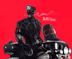  alternative_fashion bone captain_hat clothing cuff_(restraint) detailed eyewear fangs gloves handcuffs handwear hi_res humanoid machine male metal_cuffs motorcycle muscular muscular_humanoid muscular_male necktie punk red_background restraints robot robot_humanoid simple_background skull skull_head smoke smoke_from_mouth solo steelforgecanis sunglasses teeth vehicle 