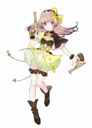  atelier_(series) atelier_lydie_&amp;_suelle blush boots bow female full_body gun hairband long_hair multicolored_hair noco_(adamas) official_art pink_eyes pink_hair purple_hair simple_background solo suelle_marlen thighhighs two-tone_hair weapon white_background 