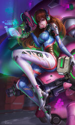  bodysuit d.va gun headphones mecha mr._lazy overwatch 