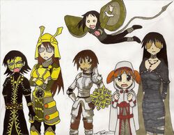  azumanga_daiou cosplay demon&#039;s_souls from_software highres kagura kasuga_ayumu lolicon maiden_astraea maiden_in_black mephistopheles mihama_chiyo mizuhara_koyomi ostrava_of_boletaria sakaki selen_vinland souls_(from_software) takino_tomo 