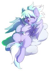  2016 closed_eyes cloud cloud_chaser_(mlp) equid equine feathered_wings feathers female feral friendship_is_magic fur hair hasbro hioshiru hooves mammal my_little_pony mythological_creature mythological_equine mythology on_cloud open_mouth pegasus simple_background solo third-party_edit underhoof white_background wings 