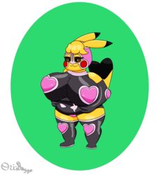  absurd_res anthro armwear big_breasts boots breasts clothing cosplay_pikachu_(character) cosplay_pikachu_(costume) female footwear generation_1_pokemon hi_res holding_belly huge_breasts knee_pads legwear logo looking_at_belly nintendo onesie ori-doggo padded_gloves pikachu pikachu_libre pokemon pokemon_(species) pregnant pregnant_anthro pregnant_female short_stack solo thick_thighs thigh_highs volta_(ori-doggo) 