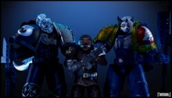  3d_(artwork) adeptus_astartes ambiguous_gender anthro armada armada_(artist) armor axe battle_axe blue_eyes blue_stripes canid canid_demon canine canis carcharodon chainsword deathwatch demon digital_media_(artwork) female fish garry&#039;s_mod group hair hellhound helluva_boss hi_res human humanoid_pointy_ears imperial_guard lasgun loona_(helluva_boss) male mammal marine mythological_canine mythological_creature mythology nika_sharkeh red_eyes shark shark_tail space_marine space_shark space_wolves stripes trio warfare_machine warhammer_(franchise) warhammer_40000 white_hair wolf 