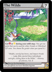 ambiguous_gender card card_template city detailed_background english_text forest furoticon landscape outside plant river solo text thedancingemu trading_card trading_card_game trading_card_template tree unknown_species url