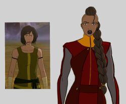  1girls athletic_female avatar_legends bimbo black_lipstick braid braided_ponytail breasts color diklonius female korra looking_at_viewer shaved_eyebrow shaved_side sketch the_avatar the_legend_of_korra water_tribe 