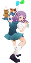  date endou_mamoru hair hand_holding inazuma_eleven inazuma_eleven_(series) kudou_fuyuka purple purple_hair uniform 