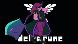  16:9 animated anthro apsel_bluestar arc_system_works axe baiken big_breasts bottomwear breasts clothed clothing copyright_name deltarune female fully_clothed guilty_gear hi_res lizard loop melee_weapon non-mammal_breasts pants reptile scalie short_playtime solo susie_(deltarune) text undertale_(series) walk_cycle walking weapon widescreen 