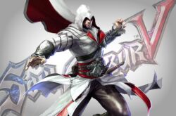  1boy assassin&#039;s_creed assassin&#039;s_creed_(series) ezio_auditore_da_firenze hidden_blade male male_focus solo soul_calibur soul_calibur_v soulcalibur_v 