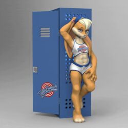  1:1 2021 3_toes 3d_(artwork) abs against_container against_locker against_surface anatomically_inaccurate animated anthro bambookat barefoot blue_eyes clothed clothing container digital_media_(artwork) exposure_variation feet female hand_behind_head lagomorph leporid locker lola_bunny looney_tunes mammal muscular muscular_female pawpads paws pink_pawpads plantigrade rabbit scut_tail short_playtime short_tail soles solo tail toes turntable_(animation) warner_brothers 