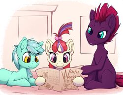  2019 absurd_res earth_pony english_text equid equine female feral friendship_is_magic group hair hasbro hi_res horn horse inside lyra_heartstrings_(mlp) magazine mammal moondancer_(mlp) multicolored_hair my_little_pony my_little_pony:_the_movie_(2017) mythological_creature mythological_equine mythology pony reading senaelik tempest_shadow_(mlp) text two_tone_hair unicorn 