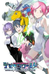  agumon angewomon biyomon blackwargreymon_x blonde_hair bowtie corset digimon digimon_world_re:digitize everyone gaomon glasses goggles googles green_eyes group kneehighs kneesocks kuga_yuuya legwear maid maid_outfit mikagura_mirei miniskirt nicolai_petrov pink_eyes pink_hair purple_hair rindou_akiho short_dress skirt stockings thighhighs twintails wings yasuda_suzuhito zettai_ryouiki 