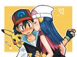  couple dawn_(pokemon) friend_zone kissing lolicon pikachu pokemon pokrmon_(anime) satoshi_(pokemon) 