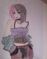  clothed clothing colored_pencil_(artwork) female human lined_paper low_res mammal solo thumbnail traditional_media_(artwork) 