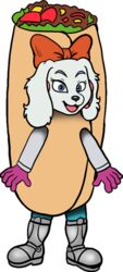  alpha_channel anthro burrito burrito_costume canid canine canis clothing costume domestic_dog fay_(star_fox) female floppy_ears food food_costume mammal nintendo solo standing star_fox vixdojofox 