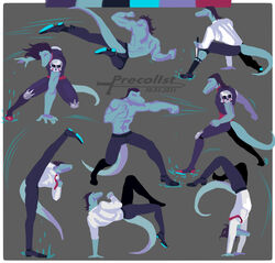  anthro bone clothing disney fighting_pose hair hi_res male pose precolist reptile scalie septarian shirt shirtless skull skull_head star_vs._the_forces_of_evil toffee_(svtfoe) topwear 