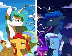  absurd_res alicorn day doodlemark equestria_girls equid equine eyewear facial_hair female feral friendship_is_magic glasses group hasbro hi_res horn male mammal moondancer_(mlp) my_little_pony mythological_creature mythological_equine mythology night princess_celestia_(mlp) princess_luna_(mlp) sunburst_(mlp) sunset_shimmer_(eg) tongue tongue_out trixie_(mlp) twilight_sparkle_(mlp) unicorn wings 