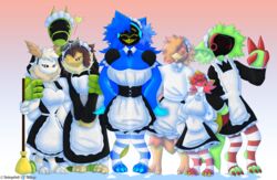  absurd_res animal_humanoid anthro apron armor arthropod arthropod_humanoid avian avian_humanoid bee bee_humanoid big_breasts blue_body blue_fur blue_hair breast_squish breasts broom buzzlet_(sokoyo_owo) character_collage claws cleaning_tool clothed clothing comparing dragonfruit_(sokoyo_owo) dress female footwear fur gesture gradient_background green_body green_fur green_hair group group_picture hair hand_gesture hands_on_hips heart_symbol hi_res humanoid hymenopteran hymenopteran_humanoid insect_humanoid insects kobold legwear lepidopteran lepidopteran_humanoid lime_(sokoyo_owo) machine maid_apron maid_headdress maid_uniform male moth moth_humanoid peach_(sokoyo_owo) pink_body pink_fur pink_hair plate protogen red_eyes shaded shadow silkie_(sokoyo_owo) simple_background size_difference smile socks sokoyo_owo squish starry_(sokoyo_owo) synth_(vader-san) tail tan_body tan_fur thick_thighs thigh_highs thigh_socks uniform v_sign watermelon_(sokoyo_owo) white_body white_fur white_hair yellow_body yellow_eyes yellow_fur 