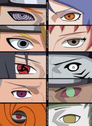  akatsuki_(naruto) deidara hidan hoshigaki_kisame kakuzu konan mask naruto pain_(naruto) persona_eyes rinnegan sasori sharingan tobi uchiha_itachi yellow_eyes zetsu 