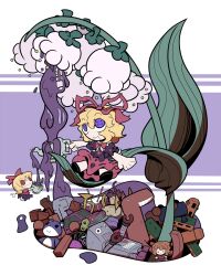  2girls bow button_eyes buttons car commentary_request corded_phone cup cymbals doll dress drum elephant flower hair_ribbon hairbow highres horse instrument kuchibashi_(9180) leaf lily_of_the_valley medicine_melancholy monkey motor_vehicle multiple_girls phone poison_(final_fight) purple_eyes ribbon robot short_hair skirt smile stuffed_animal stuffed_toy su-san teacup teapot teddy_bear touhou toy toy_block train trumpet winding_key wings 