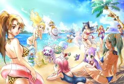  6+boys 6+girls ahri_(league_of_legends) amumu animal_ears animal_print annie_(league_of_legends) aqua_hair ass ball bandages bandeau barefoot beach beachball bikini black_hair blonde_hair blue_eyes blue_skin breasts brown_eyes butt_crack center_opening chomper cleavage colored_skin commentary_request corki day earrings facial_hair facial_mark fairy fish fizz_(league_of_legends) food forehead_jewel fox_ears fox_tail gangplank_(league_of_legends) goggles goggles_on_head green_eyes gun handgun hat highres innertube janna_(league_of_legends) jewelry kog&#039;maw league_of_legends leopard_print long_hair looking_back lulu_(league_of_legends) male_swimwear medium_breasts miss_fortune_(league_of_legends) moustache multicolored_hair multiple_boys multiple_girls multiple_tails navel nidalee ocean one-piece_swimsuit outdoors pale_skin parted_lips photoshop_(medium) pix_(league_of_legends) pointy_ears polearm popsicle purple_eyes purple_hair purple_skin red_hair sand sand_castle sand_sculpture shark short_hair smile sona_(league_of_legends) spatula spyglass strap_gap striped_clothes striped_one-piece_swimsuit swim_ring swim_trunks swimsuit tail tears teemo tiara tree trident tristana urf weapon whisker_markings wukong_(league_of_legends) yellow_eyes yordle yummiclaire 